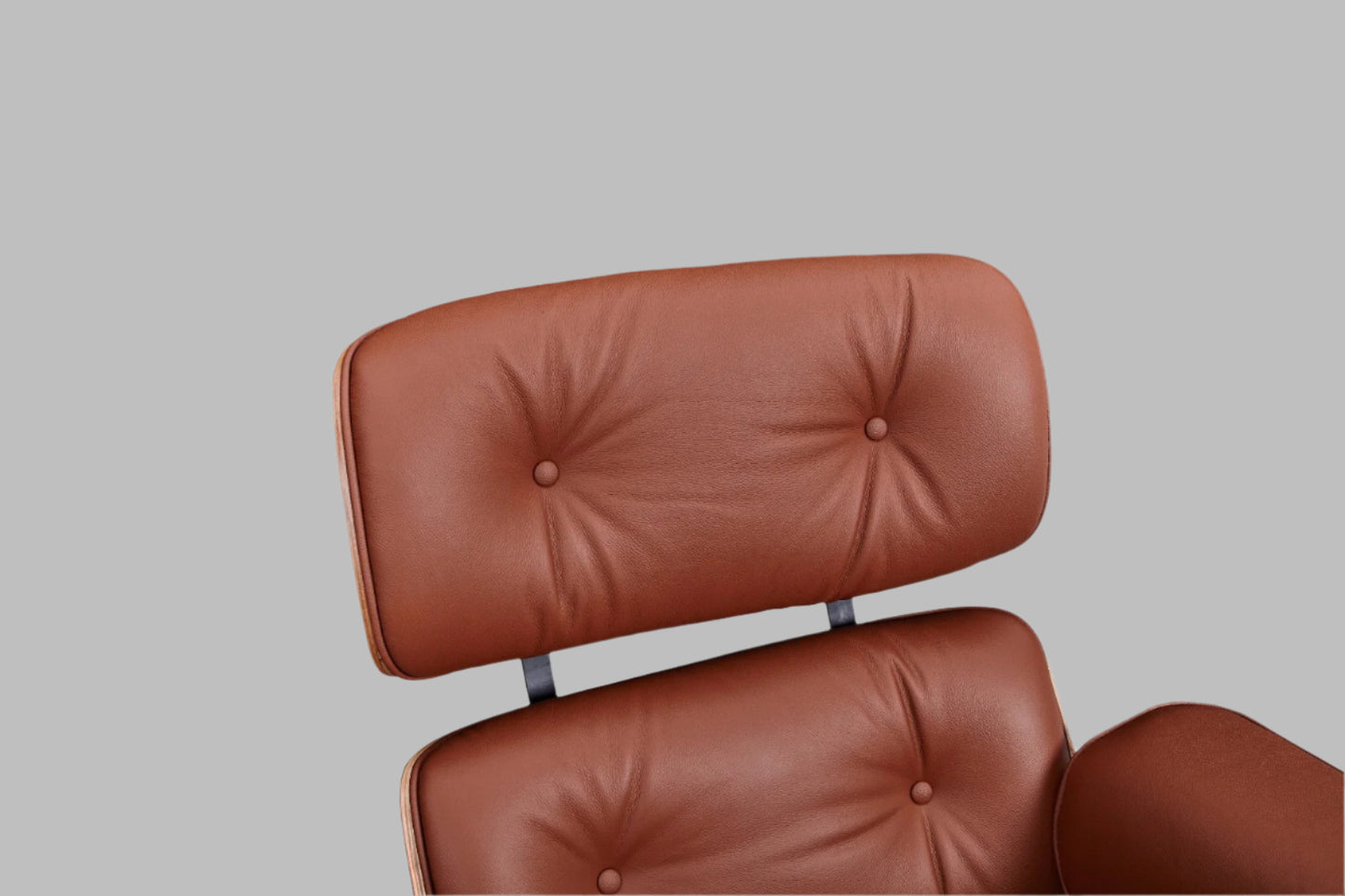 Charles Eames Style Lounge Chair with Ottoman | Tan Brown Waxed Leather | Rose Wood