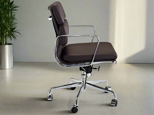 Eames Soft Pad Office Chair - Low Back - Leather (Brown)