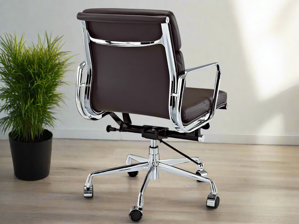Eames Soft Pad Office Chair - Low Back - Leather (Brown)