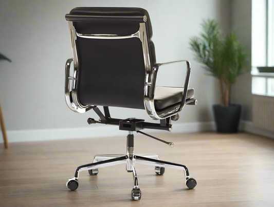 Eames Soft Pad Office Chair - Low Back - Leather (Black)