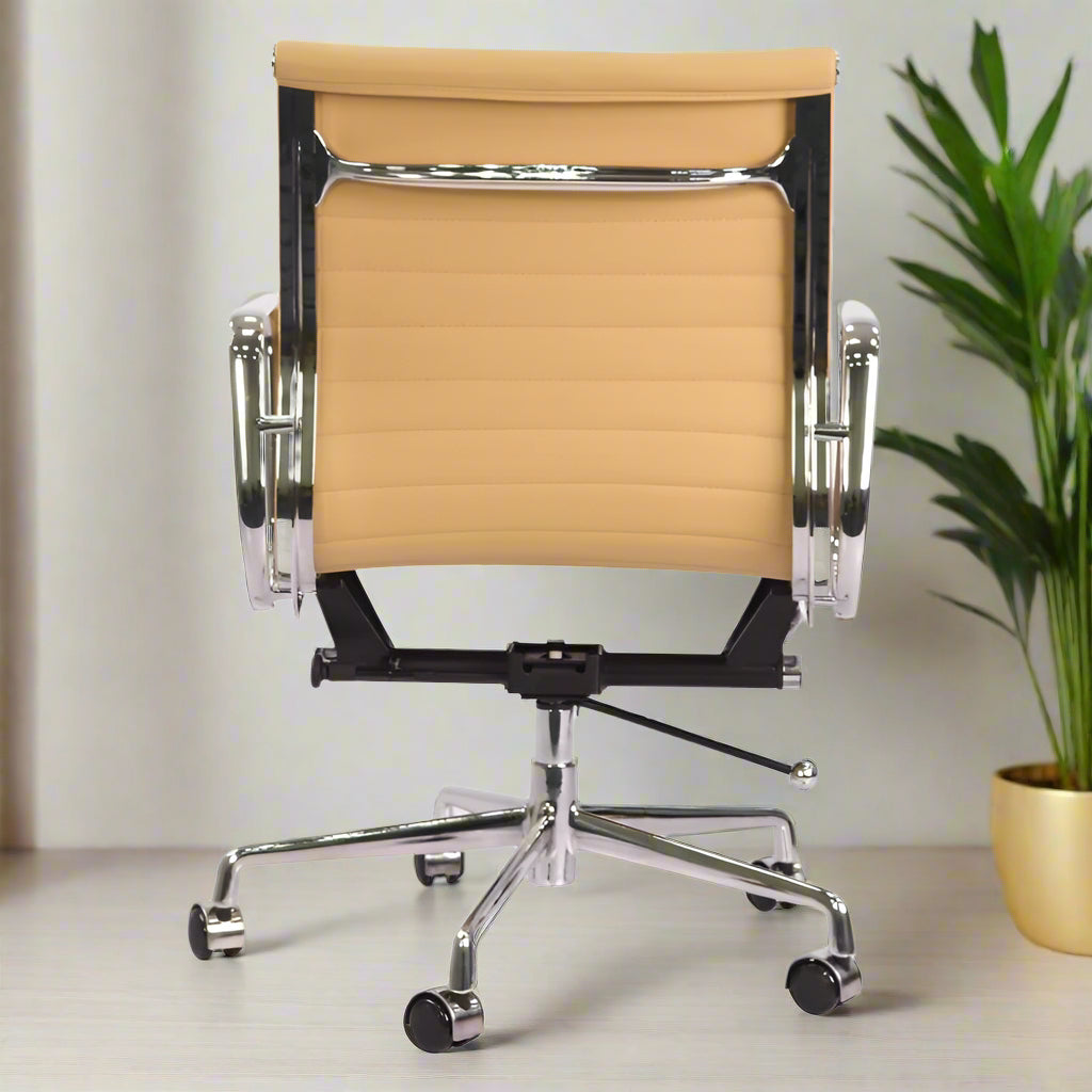 Eames Thin Pad Office Chair - Low Back - Leather (Buttercup)