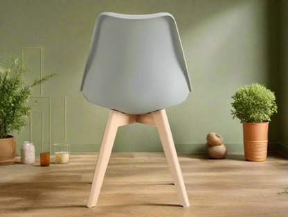 Modern Tulip Dining Chairs (Pair) | Grey