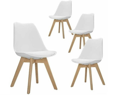 Modern Tulip Dining Chairs (Pair) | White