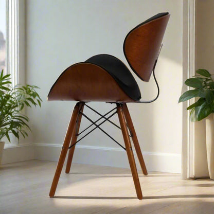 Retro Style Faux Leather Eiffel Dining Office Chair | Wood Legs |  Tan Brown | DSW Faux Leather
