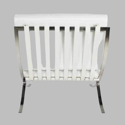 Mies Barcelona Pavilion Chair with Footrest | White